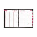 Coilpro Weekly Appointment Book In Columnar Format, 11 X 8.5, Black Lizard-look Cover, 12-month (jan To Dec): 2024