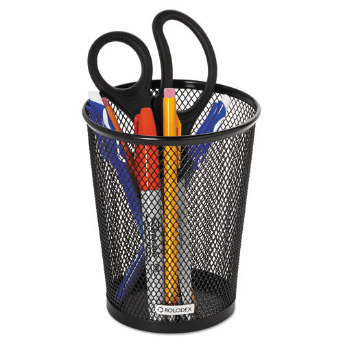 Nestable Jumbo Wire Mesh Pencil Cup, 4.38" Diameter X 5.4"h, Black