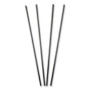 Sip Straws, 7.5", Plastic, Black, 10,000/carton