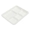 Bagasse Pfas-free Food Tray, 5-compartment, 8.26 X 10.23 X 0.94, White, Bamboo/sugarcane, 500/carton