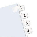 Legal Index Tabs, Preprinted Numeric: 1 To 10, 1/12-cut, White, 0.44" Wide, 104/pack