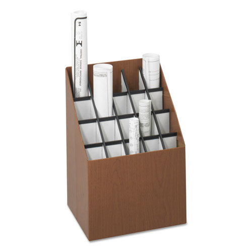 Corrugated Roll Files, 20 Compartments, 15w X 12d X 22h, Woodgrain