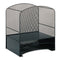 Onyx Mesh Desktop Hanging File With Two Horizontal Trays, 3 Sections, Letter Size, 10.75" Long, Black