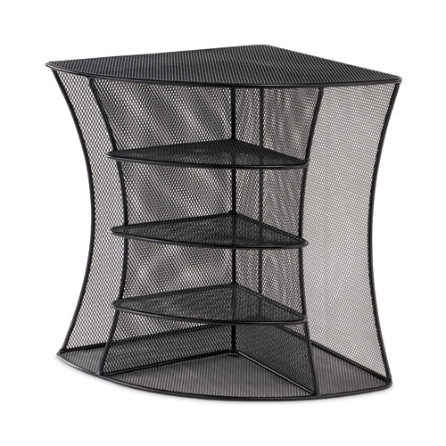 Onyx Mesh Corner Organizer, Six Sections, 15 X 11 X 13, Black