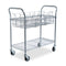 Dual-purpose Wire Mail And Filing Cart, Metal, 1 Shelf, 1 Bin, 39" X 18.75" X 38.5", Metallic Gray