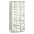 Three-column Box Locker, 36w X 18d X 78h, Two-tone Gray