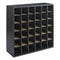 Wood Mail Sorter With Adjustable Dividers, Stackable, 36 Compartments, 33.75 X 12 X 32.75, Black