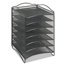 Onyx Steel Mesh Lliterature Sorter, Six Compartments, 10.25 X 12.75 X 15.25, Black