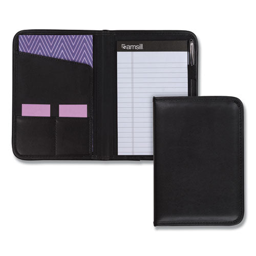 Professional Padfolio, 3/4w X 9 1/4h, Open Style, Black