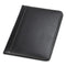 Contrast Stitch Leather Padfolio, 8 1/2 X 11, Leather, Black