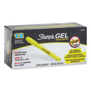 Gel Highlighters, Fluorescent Yellow Ink, Bullet Tip, Yellow Barrel