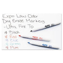 Low-odor Dry-erase Marker, Extra-fine Needle Tip, Black, 4/pack