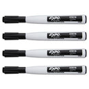 Magnetic Dry Erase Marker, Fine Bullet Tip, Black, 4/pack