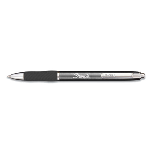 S-gel Premium Metal Barrel Gel Pen, Retractable, Medium 0.7 Mm, Black Ink, Gun Metal Gray Barrel, Dozen