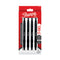 S-gel Premium Metal Barrel Gel Pen, Retractable, Medium 0.7 Mm, Black Ink, Black Barrel, 4/pack