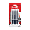 S-gel Premium Metal Barrel Gel Pen, Retractable, Medium 0.7 Mm, Black Ink, Blue Barrel, 4/pack