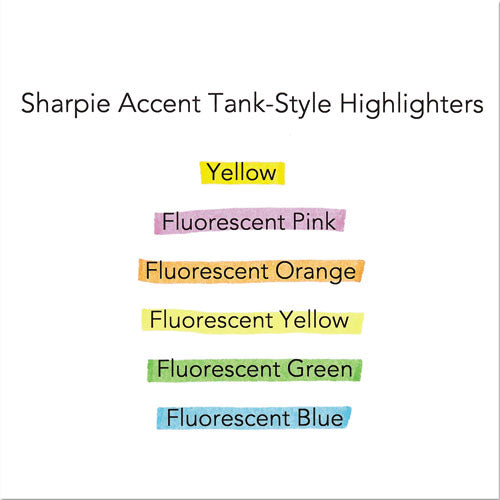 Tank Style Highlighters, Blue Ink, Chisel Tip, Blue Barrel, Dozen