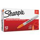 Fine Tip Permanent Marker, Fine Bullet Tip, Orange, Dozen