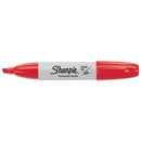 Chisel Tip Permanent Marker, Medium Chisel Tip, Red, Dozen