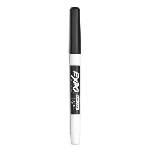 Low-odor Dry-erase Marker, Fine Bullet Tip, Black, Dozen