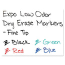 Low-odor Dry-erase Marker, Fine Bullet Tip, Assorted Colors, 4/set