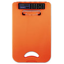 Deskmate Ii With Calculator, 0.5" Clip Capacity, Holds 8.5 X 11 Sheets, Hi-vis Orange