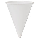 Cone Water Cups, Cold, Paper, 4 Oz, White, 200/bag, 25 Bags/carton