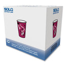 Paper Hot Drink Cups In Bistro Design, 12 Oz, Maroon, 300/carton