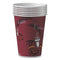 Paper Hot Drink Cups In Bistro Design, 12 Oz, Maroon, 300/carton