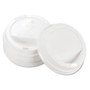 Traveler Cappuccino Style Dome Lid, Polystyrene, Fits 10 Oz To 24 Oz Hot Cups, White, 100/pack, 10 Packs/carton