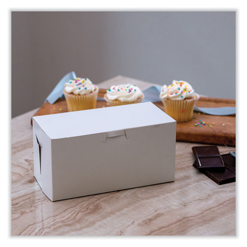 White One-piece Non-window Bakery Boxes, Standard, 9 X 5 X 4, White, Paper, 250/bundle