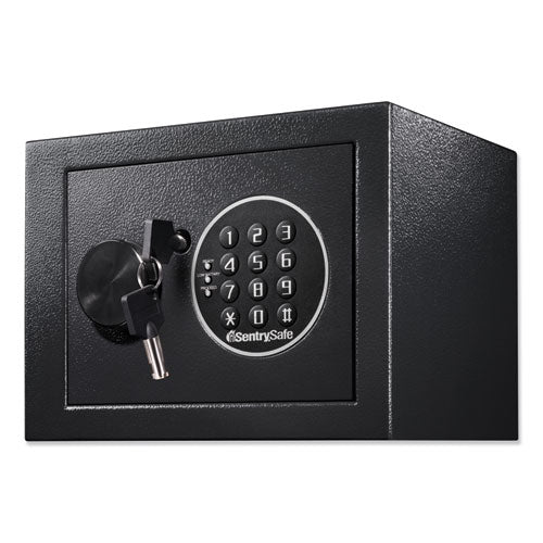 Electronic Security Safe, 0.14 Cu Ft, 9w X 6.6d X 6.6h, Black