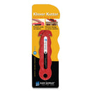 Klever Kutter Safety Cutter, 3 Razor Blades, 1" Blade, 4" Plastic Handle, Red