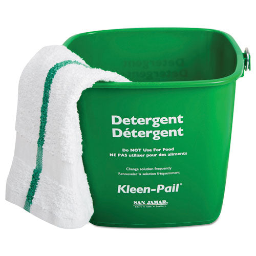 Kleen-pail, 6 Qt, Plastic, Green, 12/carton