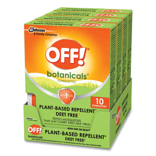 Botanicals Insect Repellant, Box, 10 Wipes/pack, 8 Packs/carton