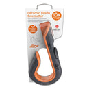 Box Cutters, Double Sided, Replaceable, 1.29" Carbon Steel Blade, 7" Nylon Handle, Gray/orange