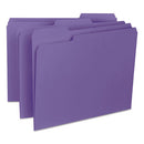 Interior File Folders, 1/3-cut Tabs: Assorted, Letter Size, 0.75" Expansion, Purple, 100/box