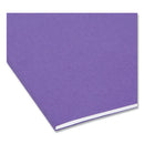 Interior File Folders, 1/3-cut Tabs: Assorted, Letter Size, 0.75" Expansion, Purple, 100/box