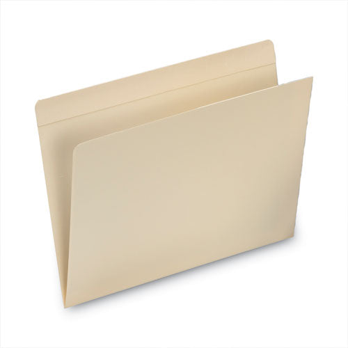 Top Tab File Folders With Inside Pocket, Straight Tabs, Letter Size, Manila, 50/box