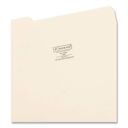 Manila File Folders, 1/3-cut Tabs: Assorted, Letter Size, 0.75" Expansion, Manila, 100/box