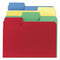 Supertab Colored File Folders, 1/3-cut Tabs: Assorted, Letter Size, 0.75" Expansion, 14-pt Stock, Assorted Colors, 50/box