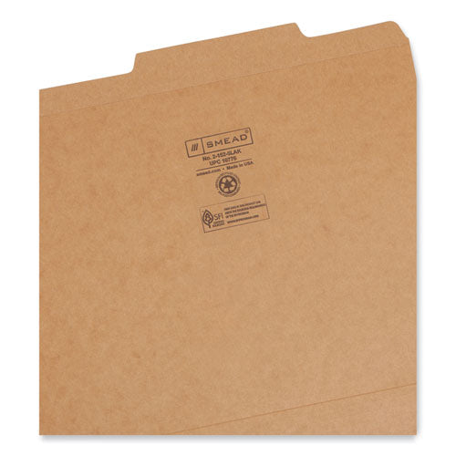 Guide Height Reinforced Heavyweight Kraft File Folder, 2/5-cut Tabs: Right Of Center, Letter, 0.75" Expansion, Brown, 100/box