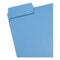 Supertab Colored File Folders, 1/3-cut Tabs: Assorted, Letter Size, 0.75" Expansion, 11-pt Stock, Blue, 100/box