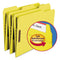 Top Tab Colored Fastener Folders, 0.75" Expansion, 2 Fasteners, Letter Size, Yellow Exterior, 50/box