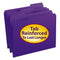 Reinforced Top Tab Colored File Folders, 1/3-cut Tabs: Assorted, Letter Size, 0.75" Expansion, Purple, 100/box