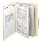 Six-section Top Tab Classification Folders, 2" Expansion, 2 Dividers, 6 Fasteners, Letter Size, Manila, 10/box