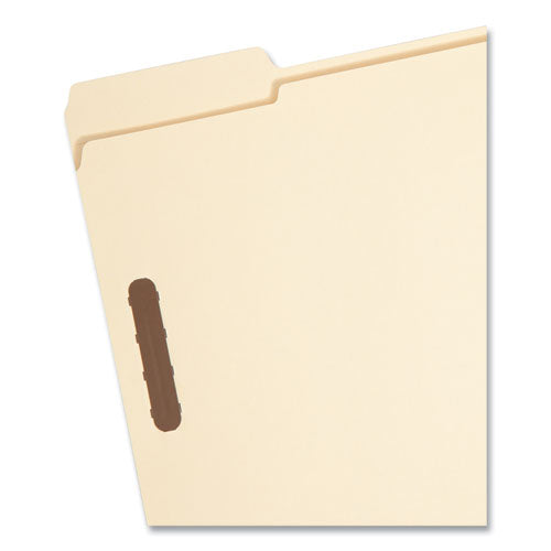 Recycled Top Tab Fastener Folders, 1/3-cut Tabs: Assorted, 0.75" Expansion, 2 Fasteners, Letter Size, Manila Exterior, 50/box