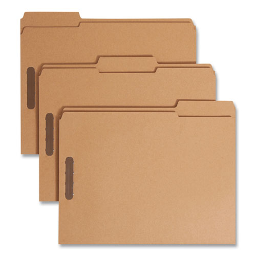 Top Tab Fastener Folders, 1/3-cut Tabs: Assorted, 0.75" Expansion, 2 Fasteners, Letter Size, Kraft Exterior, 50/box