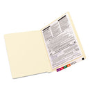 End Tab Fastener Folders With Reinforced Straight Tabs, 11-pt Manila, 1 Fastener, Letter Size, Manila Exterior, 50/box