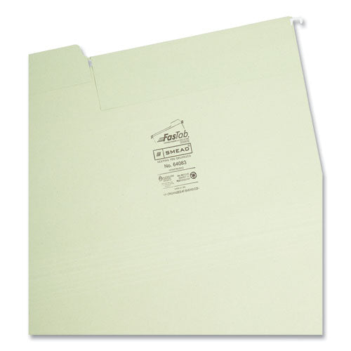 Fastab Hanging Folders, Legal Size, 1/3-cut Tabs, Moss, 20/box